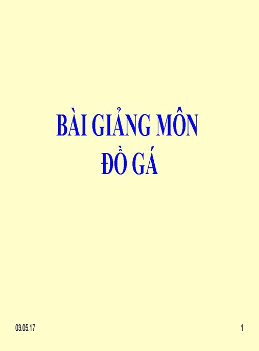 Tài Liệu Số Bài Giảng Môn Đồ Gá