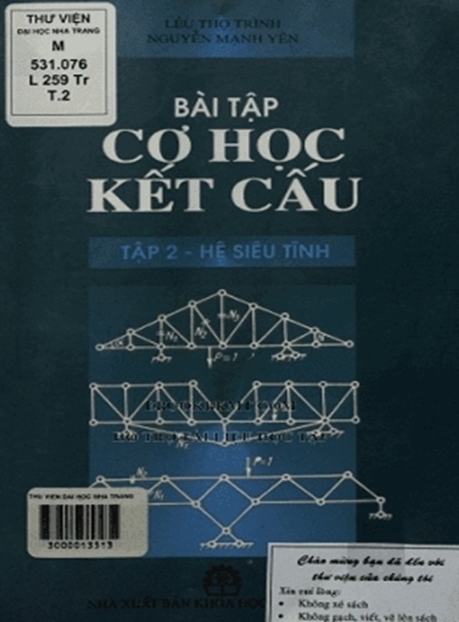 Tài Liệu Số Bài Tập Cơ Học Kết Cấu Tập 2 – Hệ Siêu Hình