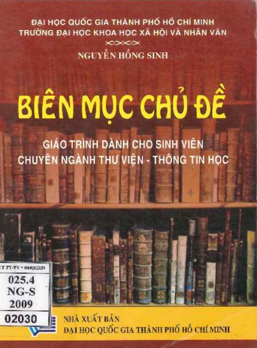 Tài Liệu Số Biên Mục Chủ Đề Giáo Trình Dành Cho Sinh Viên Chuyên Ngành Thư Viện Thông Tin Học