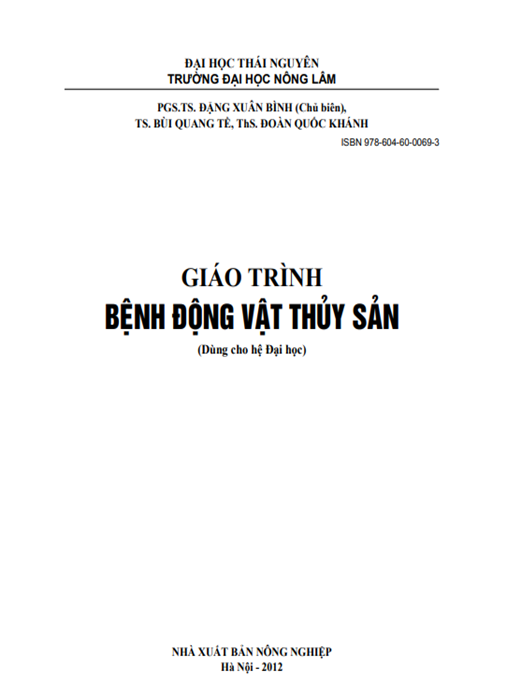 Tài Liệu Số Giáo Trình Bệnh Động Vật Thủy Sản