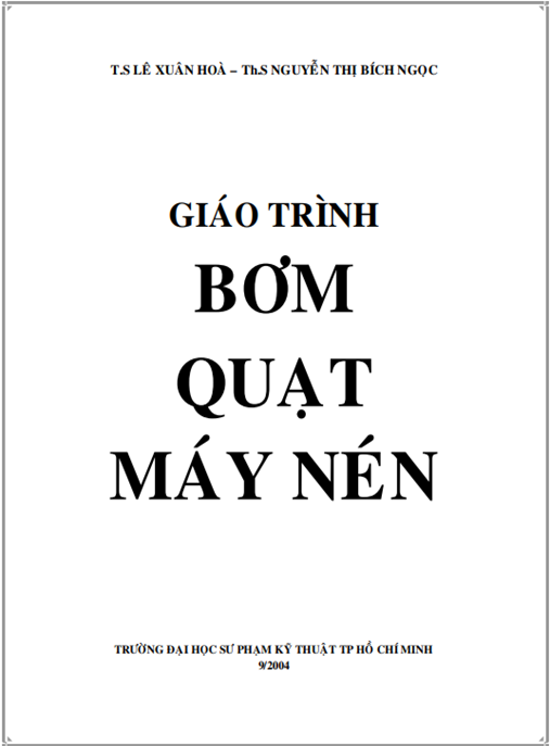 Tài Liệu Số Giáo Trình Bơm Quạt Máy Nén