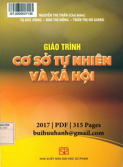 Tài Liệu Số Giáo Trình Cơ Sở Tự Nhiên Và Xã Hội