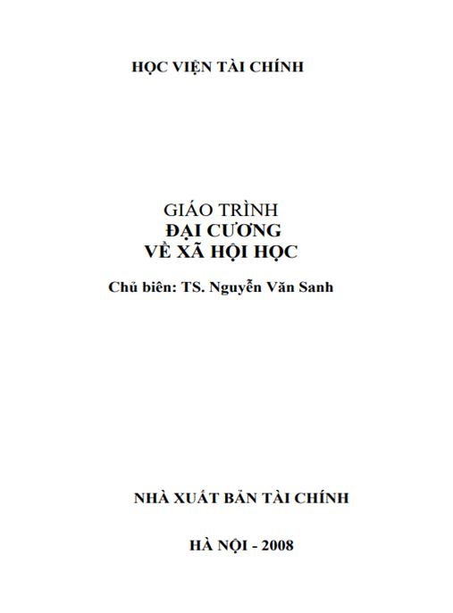 Tài Liệu Số Giáo Trình Đại Cương Về Xã Hội Học