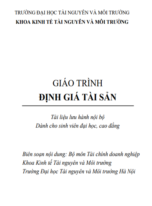 Tài Liệu Số Giáo Trình Định Giá Tài Sản