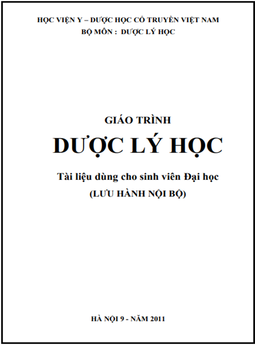 Tài Liệu Số Giáo Trình Dược Lý Học