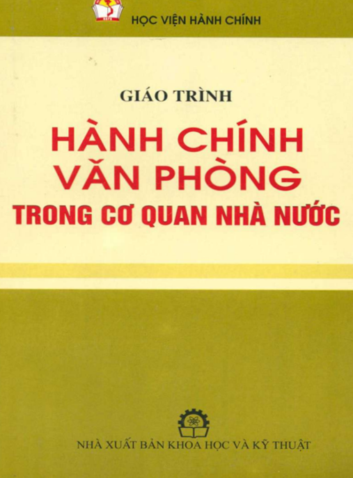 Tài Liệu Số Giáo Trình Hành Chính Văn Phòng Trong Cơ Quan Nhà Nước
