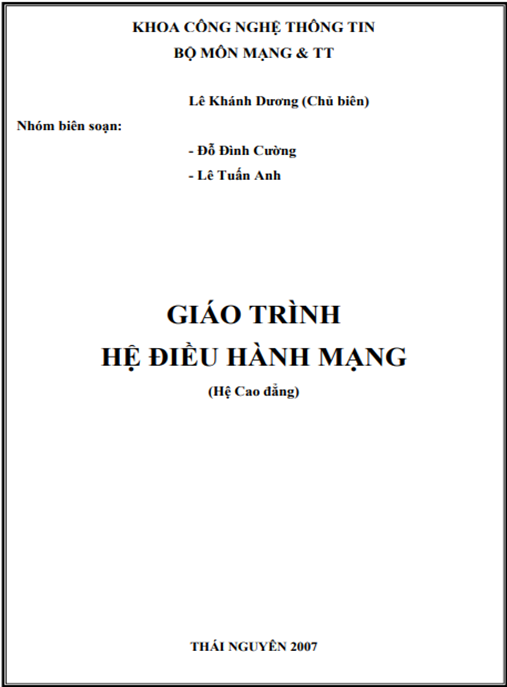Tài Liệu Số Giáo Trình Hệ Điều Hành Mạng
