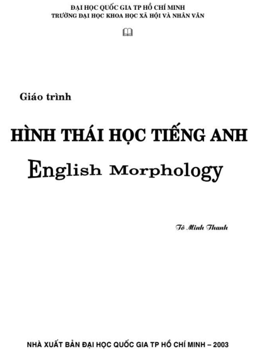 Tài Liệu Số Giáo Trình Hình Thái Học Tiếng Anh