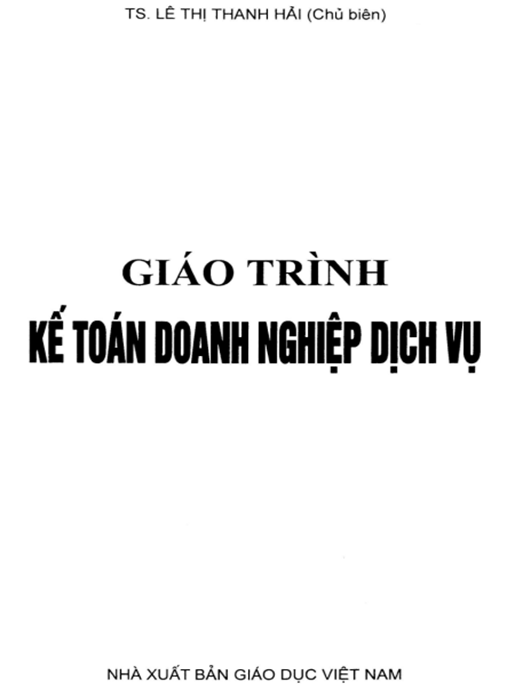 Tài Liệu Số Giáo Trình Kế Toán Doanh Nghiệp Dịch Vụ