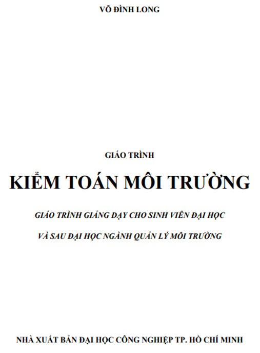Tài Liệu Số Giáo Trình Kiểm Toán Môi Trường