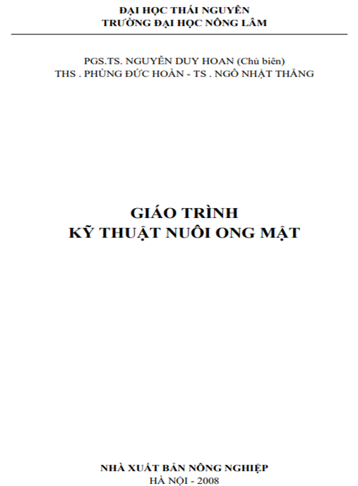 Tài Liệu Số Giáo Trình Kỹ Thuật Nuôi Ong Mật