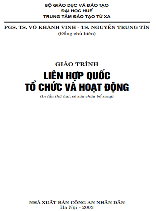 Tài Liệu Số Giáo Trình Liên Hợp Quốc Tổ Chức Và Hoạt Động