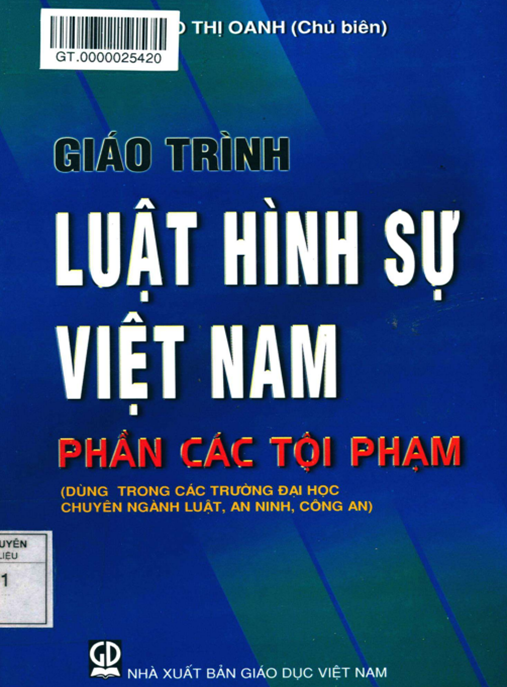 Tài Liệu Số Giáo Trình Luật Hình Sự Việt Nam Phần Các Tội Phạm