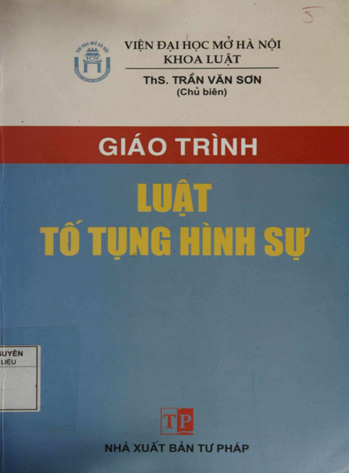 Tài Liệu Số Giáo Trình Luật Tố Tụng Hình Sự