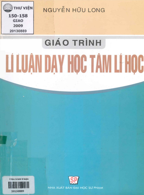 Tài Liệu Số Giáo Trình Lý Luận Dạy Học Tâm Lý Học
