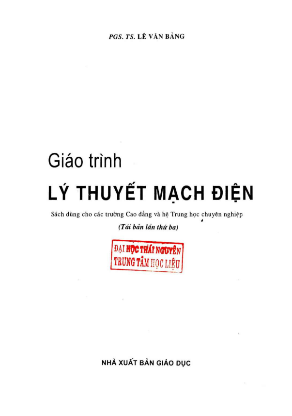 Tài Liệu Số Giáo Trình Lý Thuyết Mạch Điện