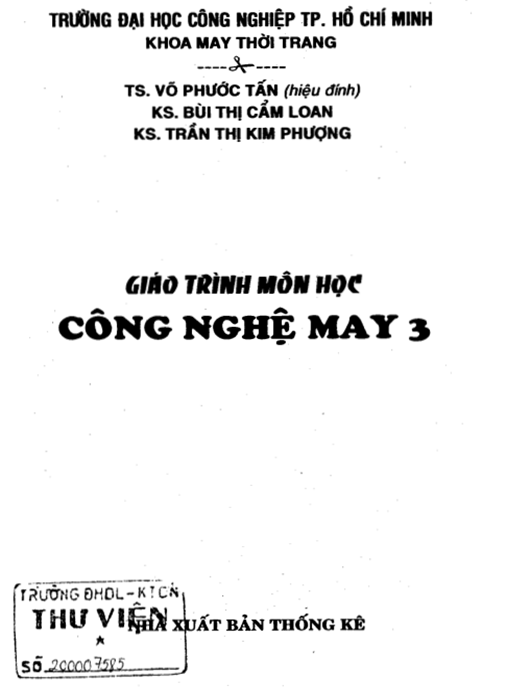 Tài Liệu Số Giáo Trình Môn Học Công Nghệ May Tập 3