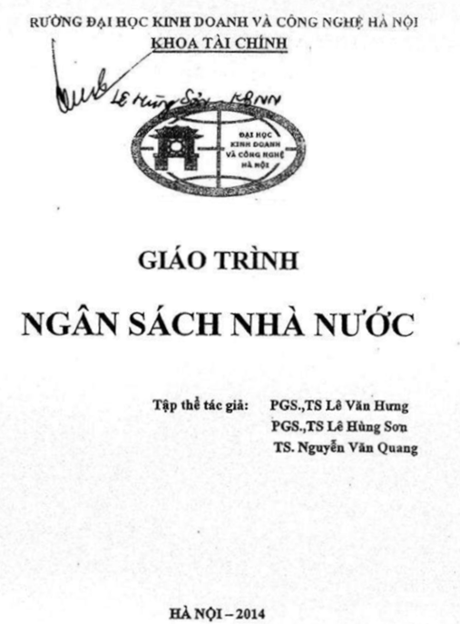 Tài Liệu Số Giáo Trình Ngân Sách Nhà Nước