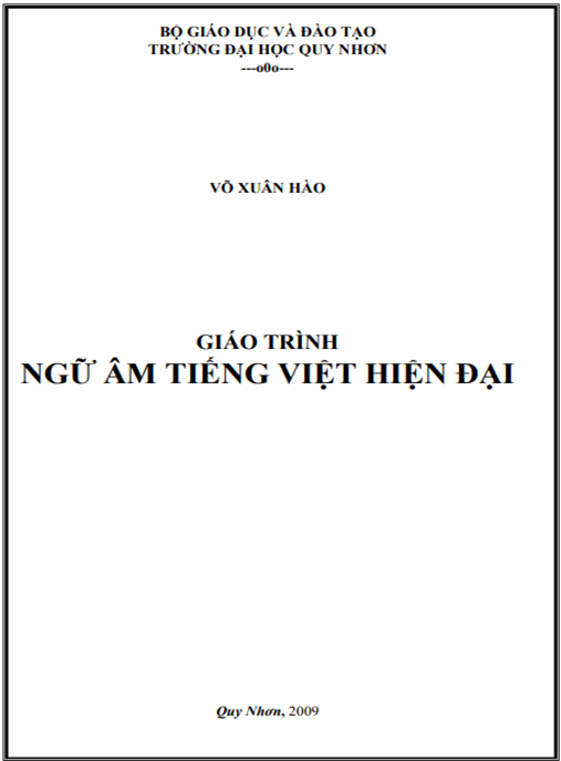 Tài Liệu Số Giáo Trình Ngữ Âm Tiếng Việt Hiện Đại