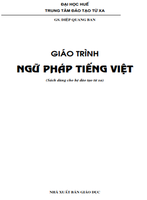 Tài Liệu Số Giáo Trình Ngữ Pháp Tiếng Việt