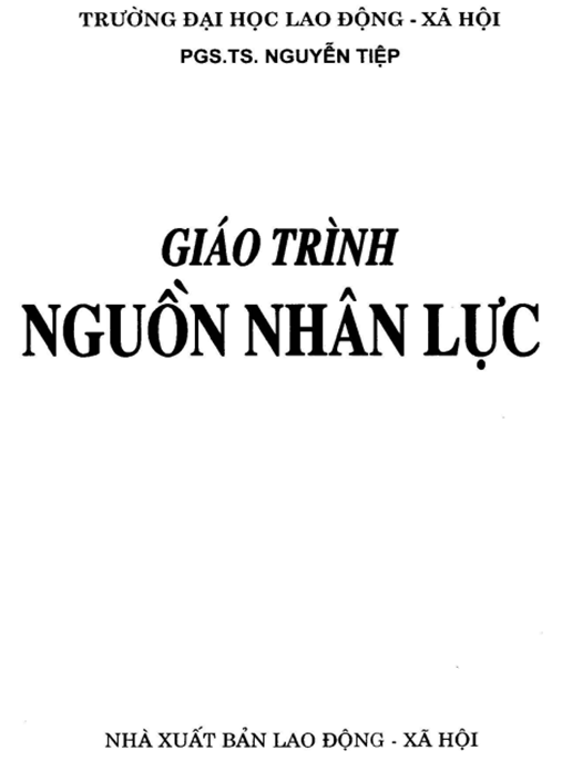 Tài Liệu Số Giáo Trình Nguồn Nhân Lực
