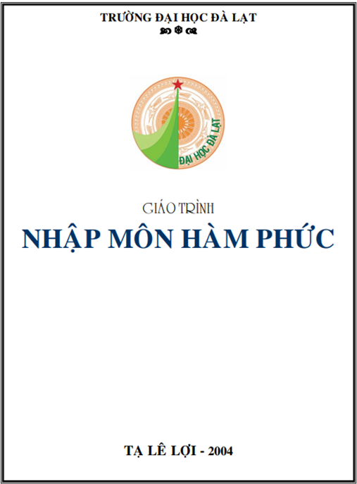Tài Liệu Số Giáo Trình Nhập Môn Hàm Phức