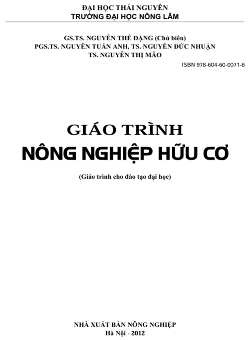 Tài Liệu Số Giáo Trình Nông Nghiệp Hữu Cơ