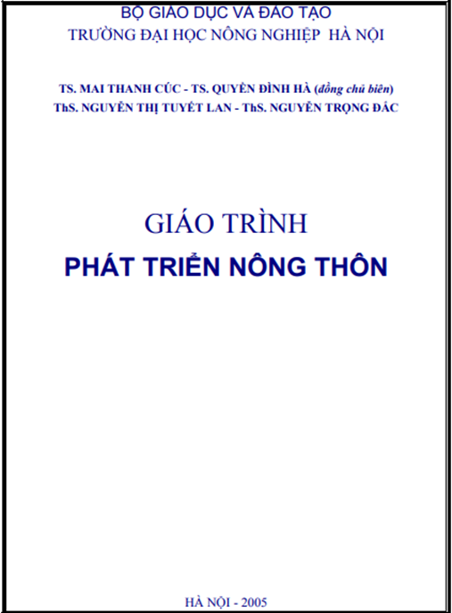 Tài Liệu Số Giáo Trình Phát Triển Nông Thôn