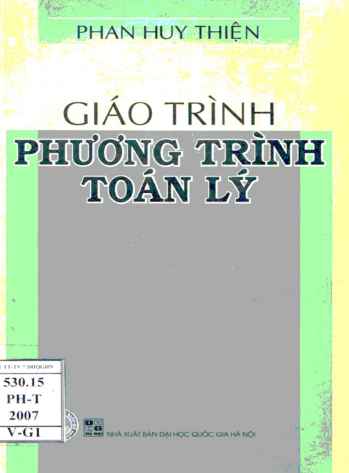 Tài Liệu Số Giáo Trình Phương Trình Toán Lý