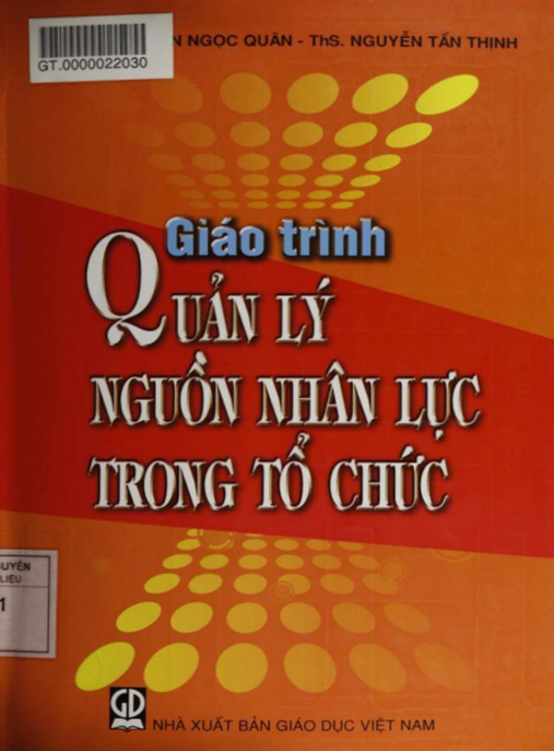 Tài Liệu Số Giáo Trình Quản Lý Nguồn Nhân Lực Trong Tổ Chức