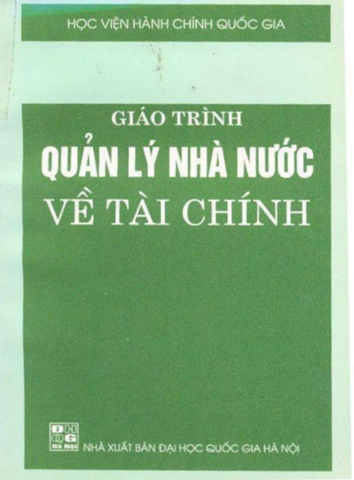 Tài Liệu Số Giáo Trình Quản Lý Nhà Nước Về Tài Chính
