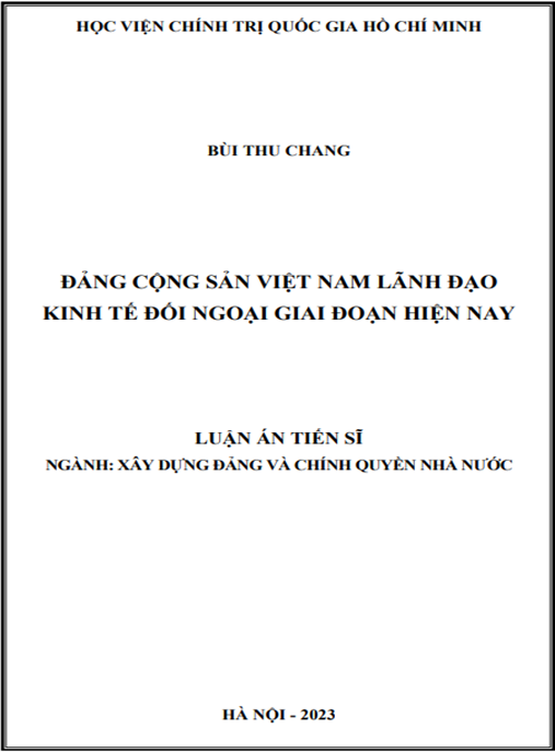 Đảng Cộng sản Việt Nam lãnh đạo kinh tế đối ngoại giai đoạn hiện nay