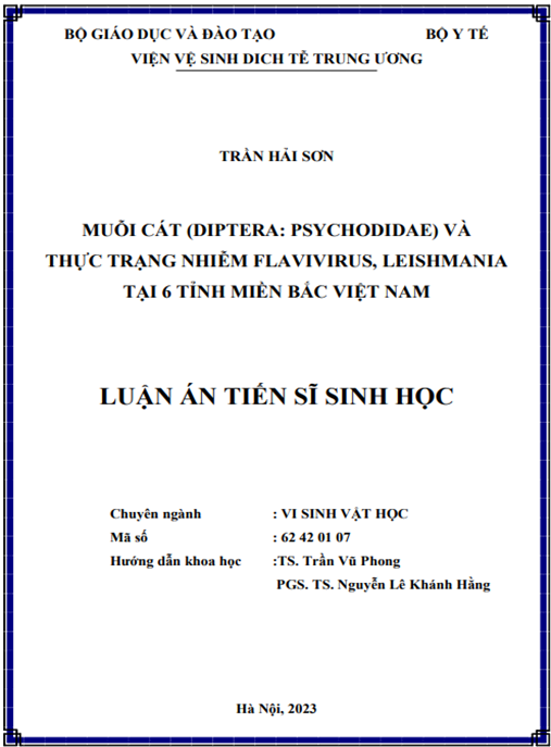 Luận án Muỗi cát (diptera: psychodidae) và thực trạng nhiễm Flavivirus, Leishmania tại 6 tỉnh miền Bắc Việt Nam