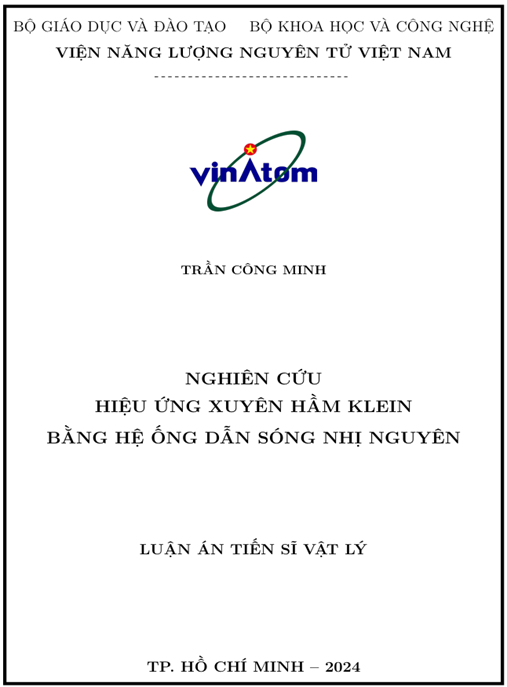 Luận án Nghiên cứu hiệu ứng xuyên hầm Klein bằng hệ ống dẫn sóng nhị nguyên