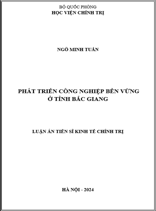 Luận án Phát triển công nghiệp bền vững ở tỉnh Bắc Giang