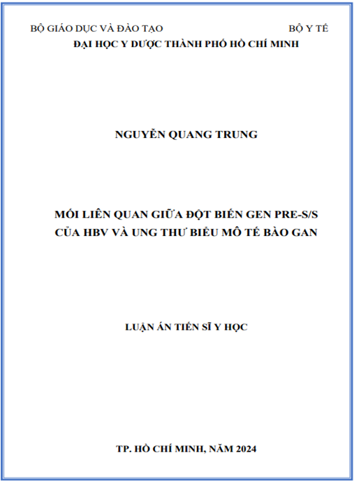 Mối liên quan giữa đột biến gen pre-S/S của HBV và ung thư biểu mô tế bào gan
