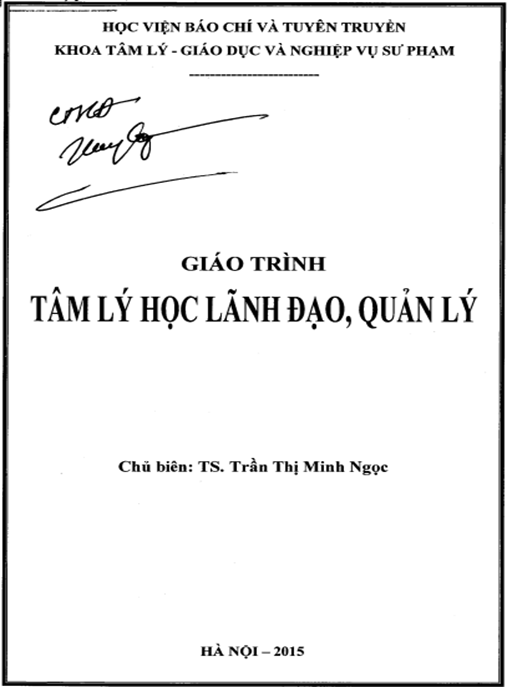 Tài Liệu Số Giáo Trình Tâm Lý Học Lãnh Đạo Quản Lý