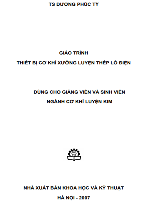 Tài Liệu Số Giáo Trình Thiết Bị Cơ Khí Xưởng Luyện Thép Lò Điện