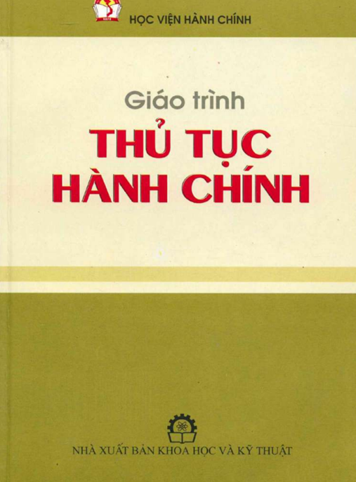 Tài Liệu Số Giáo Trình Thủ Tục Hành Chính