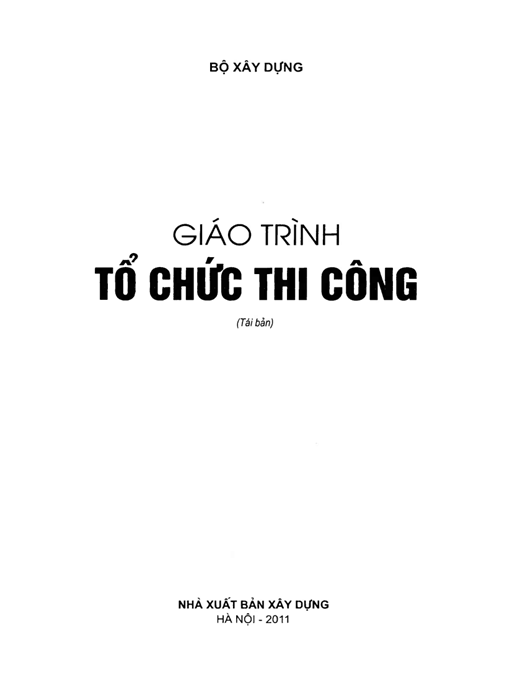 Tài Liệu Số Giáo Trình Tổ Chức Thi Công