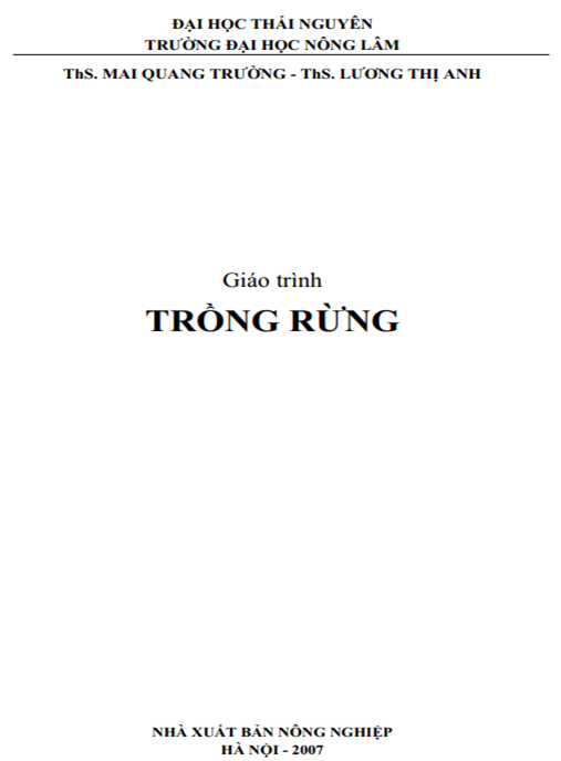 Tài Liệu Số Giáo Trình Trồng Rừng