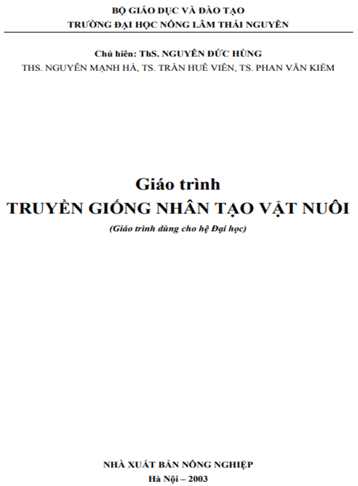 Tài Liệu Số Giáo Trình Truyền Giống Nhân Tạo Vật Nuôi