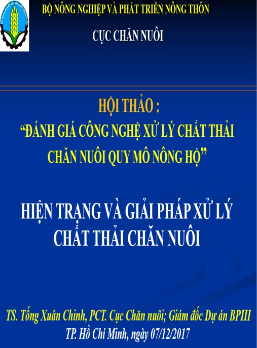 Tài Liệu Số Bài giảng Hiện trạng và giải pháp xử lý chất thải chăn nuôi