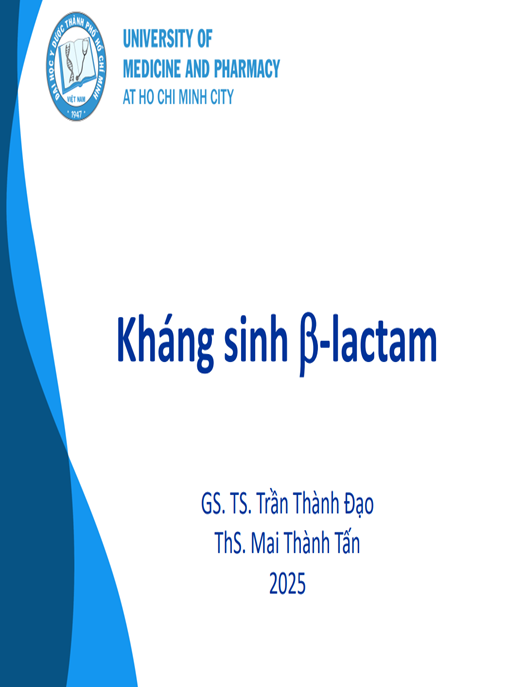 Tài Liệu Số Bài giảng Kháng sinh β-lactam