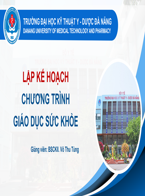 Tài Liệu Số Bài giảng Lập kế hoạch chương trình giáo dục sức khỏe