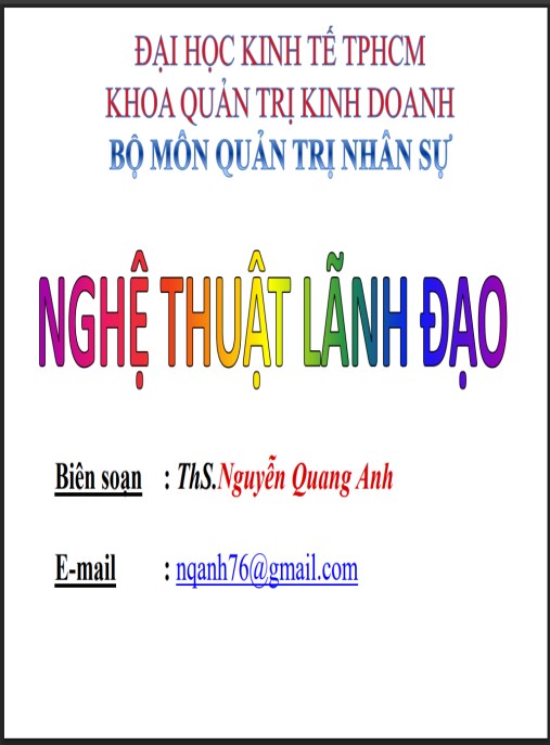 Tài Liệu Số Bài giảng Nghệ thuật lãnh đạo