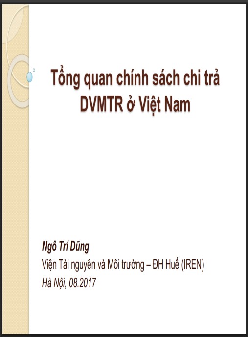 Tài Liệu Số Báo cáo Tổng quan chính sách chi trả dịch vụ môi trường rừng ở Việt Nam