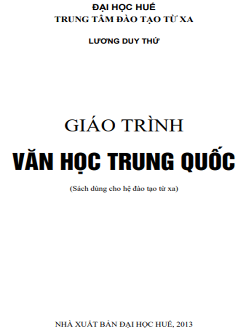 Tài Liệu Số Giáo Trình Văn Học Trung Quốc