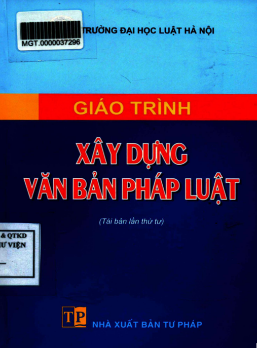 Tài Liệu Số Giáo Trình Xây Dựng Văn Bản Pháp Luật