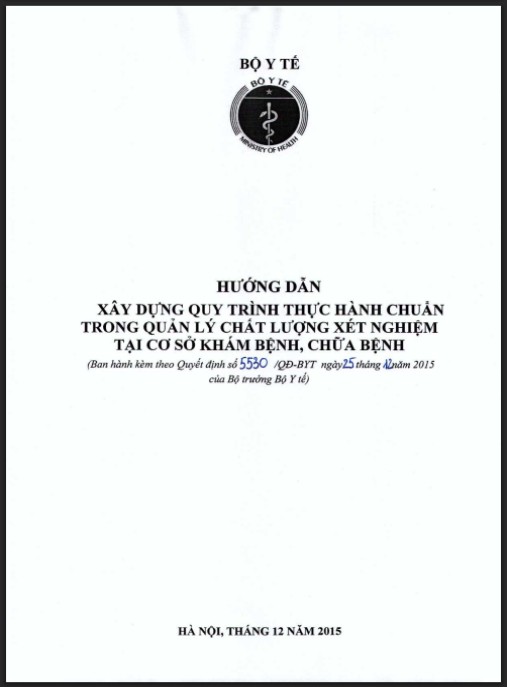 Tài Liệu Số Hướng dẫn xây dựng quy trình thực hành chuẩn trong quản lý chất lượng xét nghiệm